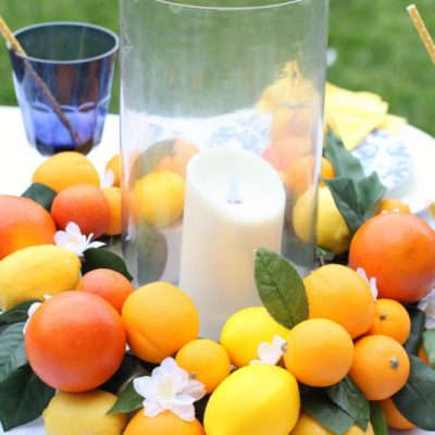 DIY Citrus Wreath Centerpiece