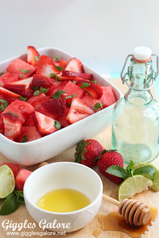 Strawberry Watermelon Mint Salad Ingredients