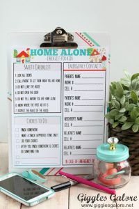 Home alone checklist giggles galore
