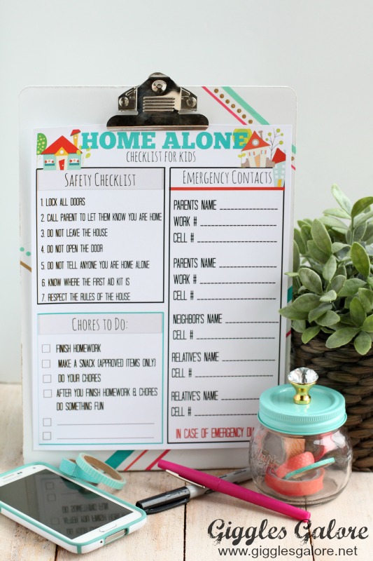 Home Alone Checklist_Giggles Galore