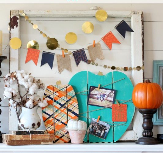 Painted wood pumpkins for fall mantel giggles galore