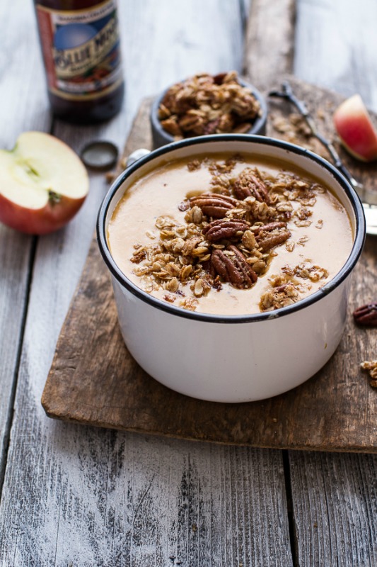 Brie + Cheddar Apple Beer Soup with Cinnamon Pecan Oat Crumble, Warm and Cozy Fall Soups 