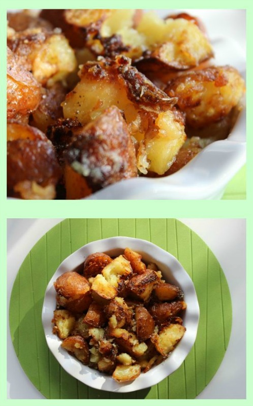 Roast Potatoes with Garlic, Herbs and Parmesan, Thanksgiving Side Dishes your Guests will LOVE via Giggles Galore