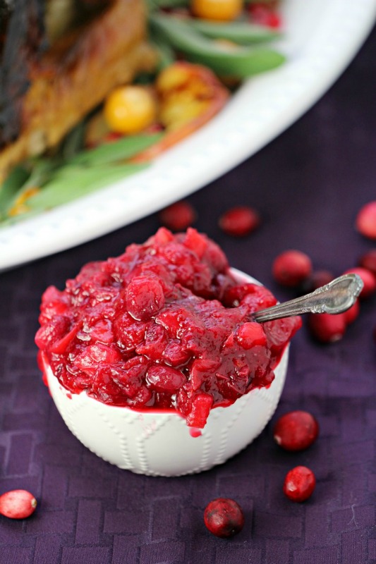 Homemade Cranberry Sauce with Apples, Thanksgiving Side Dishes your Guests will LOVE via Giggles Galore