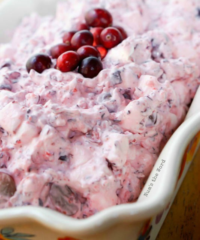 Cranberry Fluff, Thanksgiving Side Dishes your Guests will LOVE via Giggles Galore