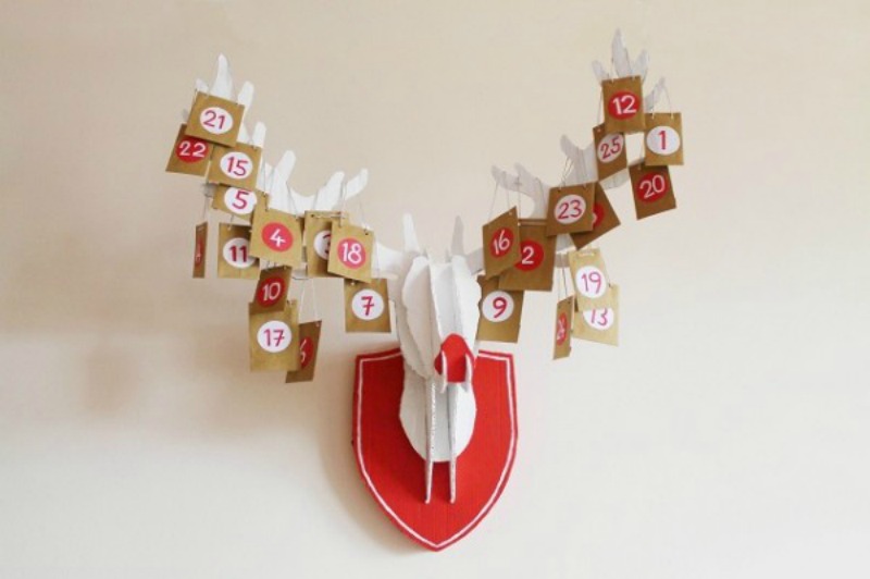 Cardboard Reindeer Advent, DIY Christmas Countdown Advent Calendar Ideas