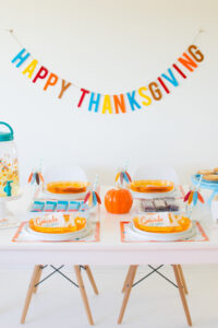 Colorful Thanksgiving Kids Table