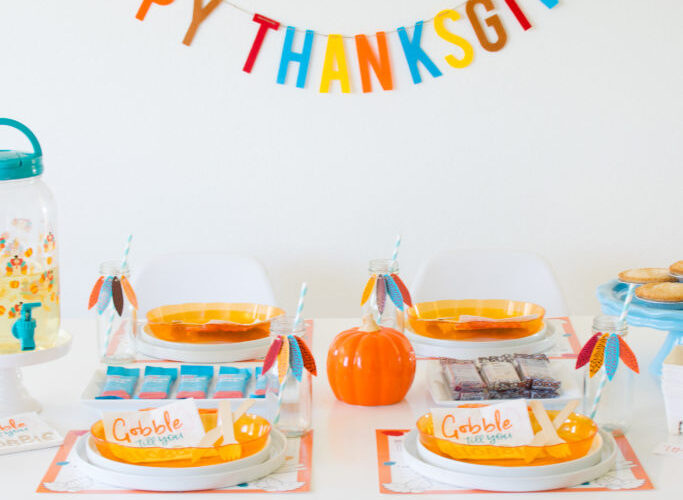 Colorful Thanksgiving Kids Table