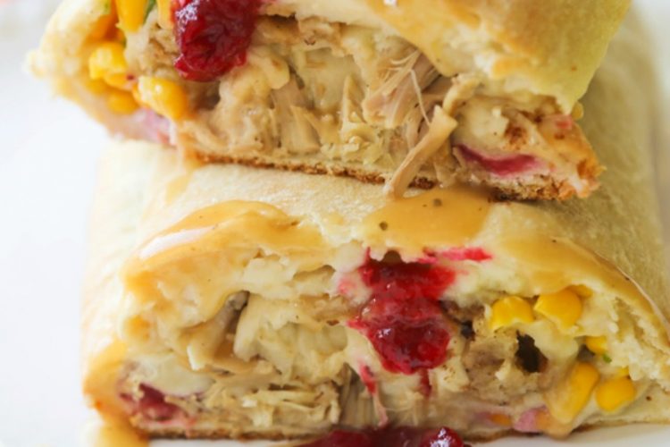 Thanksgiving leftovers stromboli