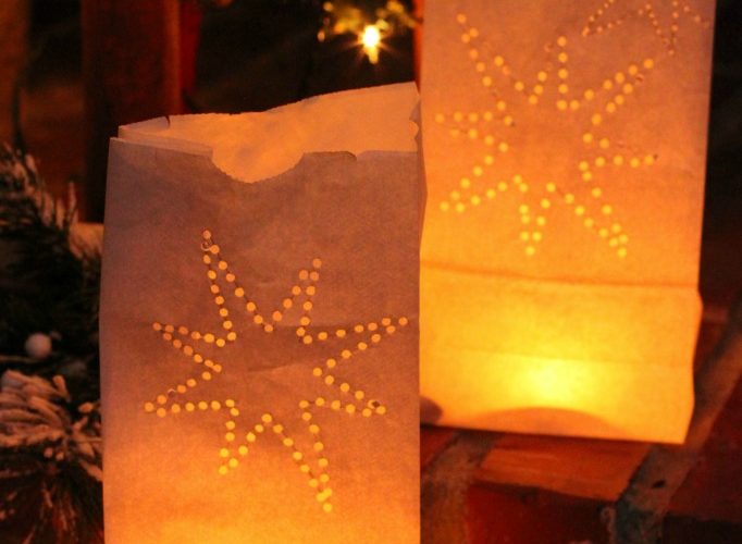 Diy paper bag luminary glow