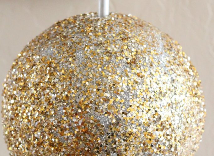 Gold glitter nye ball drop