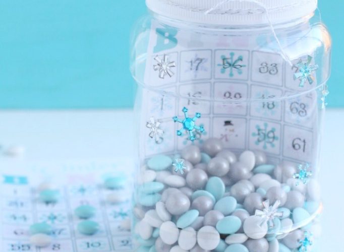 Winter bingo game in a mason jar giggles galore