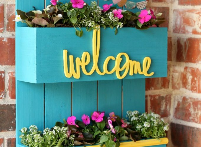 Colorful diy spring planter box