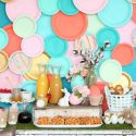 Colorful easter paper plate backdrop
