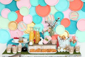 Colorful easter paper plate backdrop