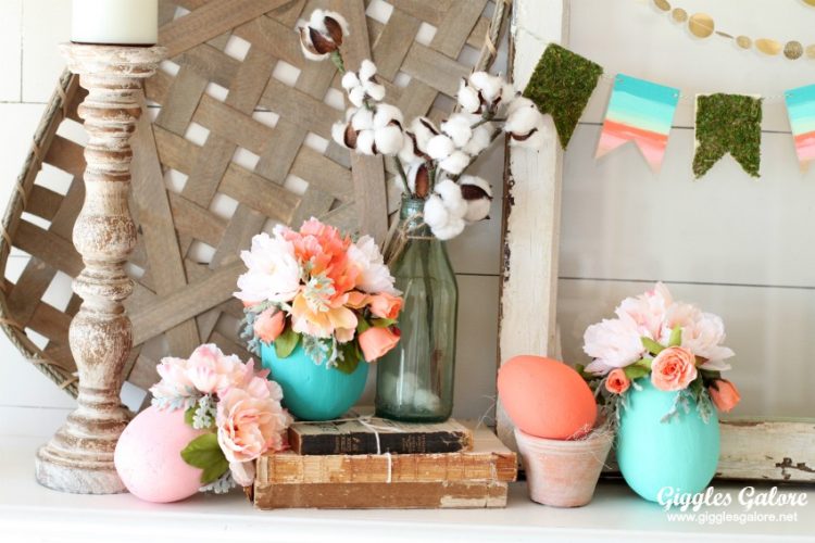 Colorful farmhouse easter decor