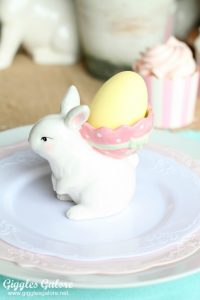 Ceramic bunny egg holder