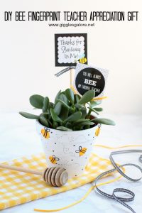 Diy bee fingerprint teacher appreciation gift