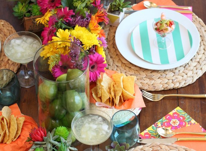 Colorful fiesta dinner party