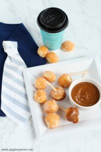 Donuts with dad vanilla bourbon dipping sauce
