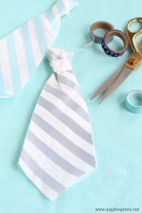 Necktie napkin with wash tape