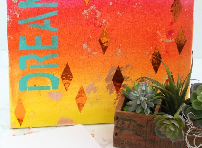 Gradient mixed media dream canvas
