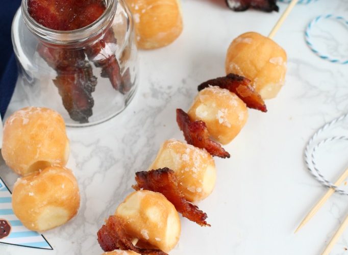 Maple bacon donut kabobs