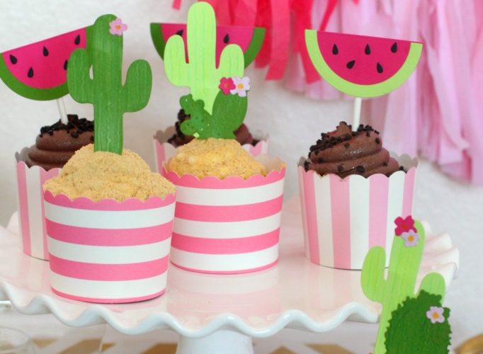 Goodbye summer watermelon party cupcakes