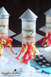 Rocket ship cake push pops