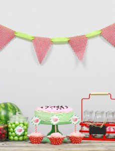 Watermelon party dessert table