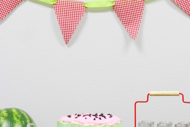 Watermelon party dessert table