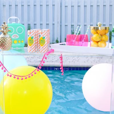 Bright Colorful Labor Day Pool Party