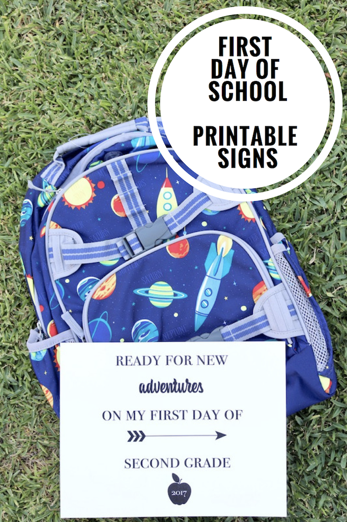 first day of school printable signs
