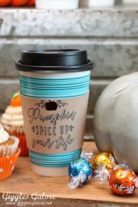 Fall leather coffee cup sleeve