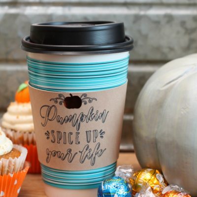 DIY Fall Leather Coffee Cup Sleeve