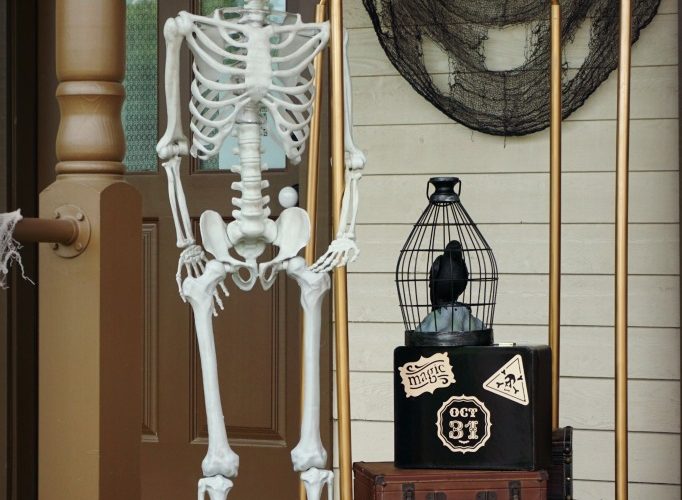 Haunted hotel luggage cart and concierge