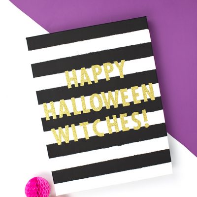 Striped Happy Halloween Sign