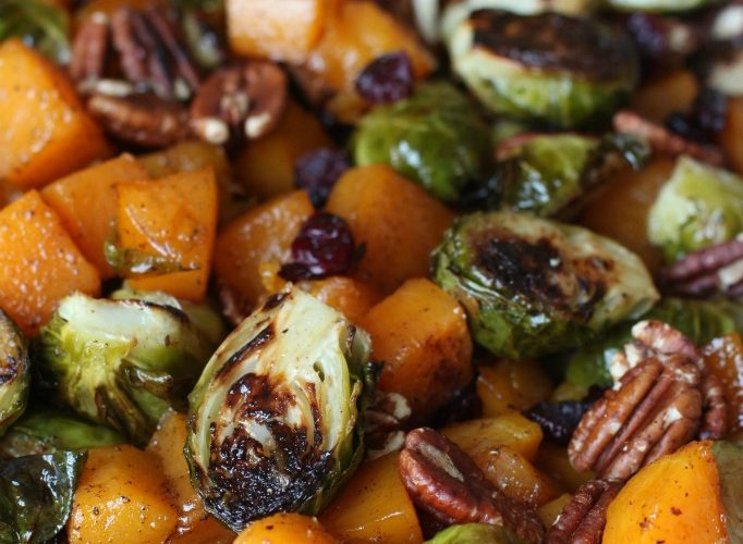 Butternut squash and brussel sprout side dish gg
