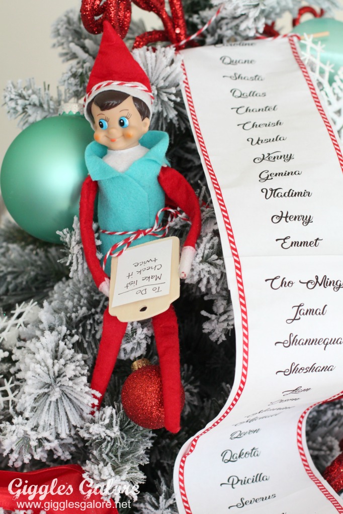 Elf on the shelf to do list
