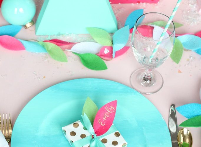 Merry and bright holiday table setting