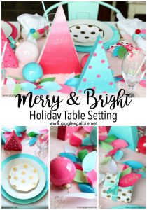 Merry and bright holiday table setting gg