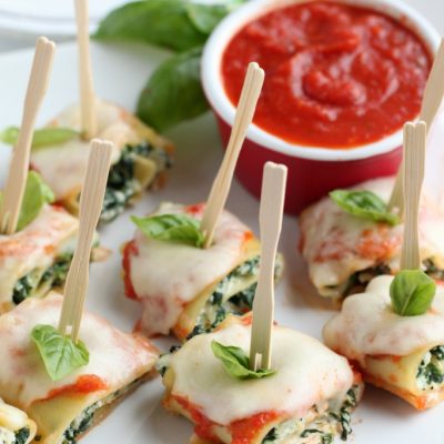 Mini Lasagna Roll-up Appetizers for Holiday Entertaining