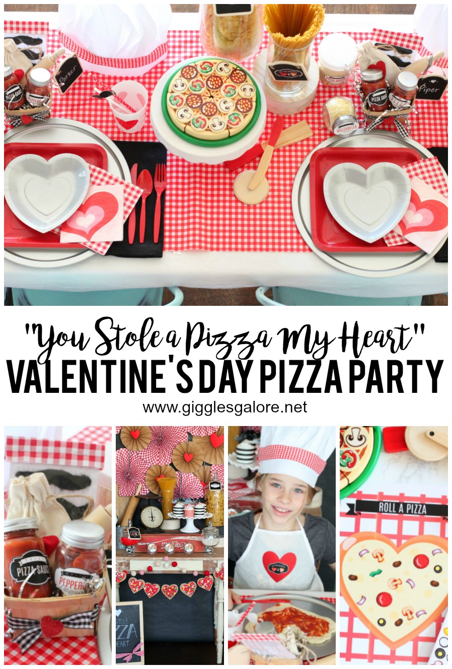 "You Stole a Pizza My Heart" Valentine's Day Pizza Party - Giggles Galore