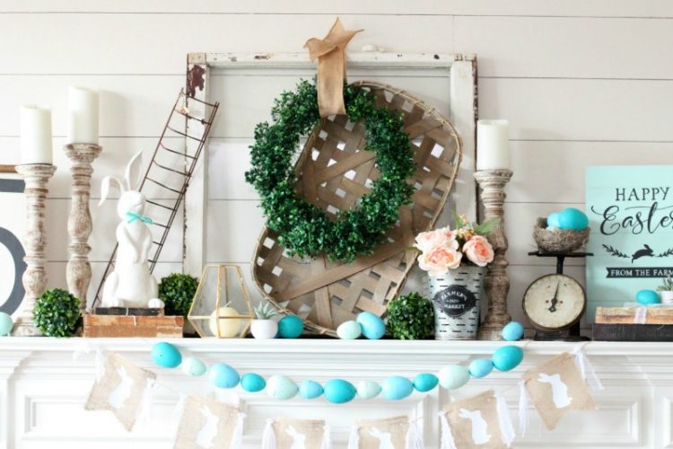 Modern farmhouse easter mantel gg