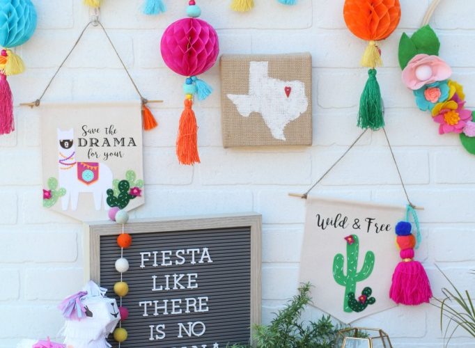 Fiesta llama hanging banner