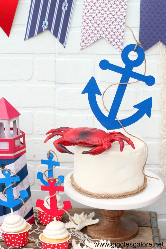 Chipboard anchor cake topper 1