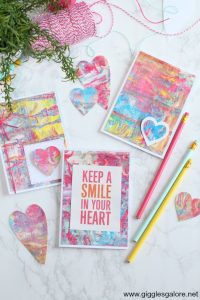Diy mothers day marbled paper cards step 7