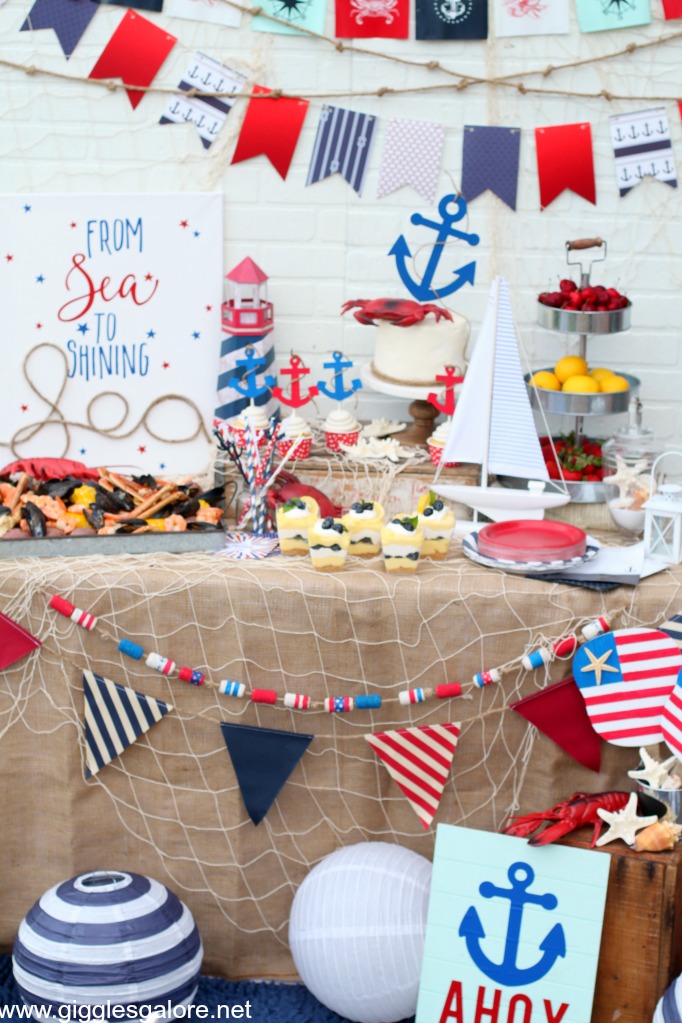 Nautical 4th of july party decorations
