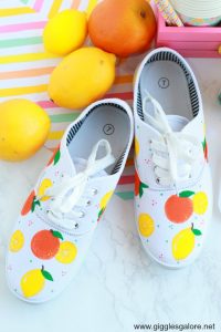 Diy citrus painted shoes step 6