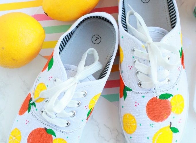 Diy citrus painted shoes step 6